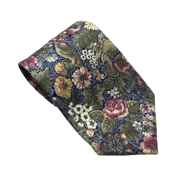 Corporate Casual by Van Heusen Floral Pattern Tie 100% cotton 4” wide 58” - Picture 1 of 6